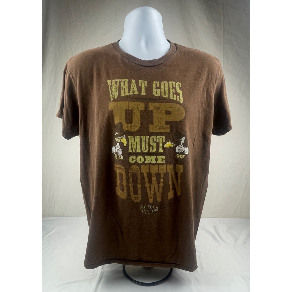 Disney Parks Splash Mountain Vultures Brown Graphic T-Shirt Large Hanes LARGE